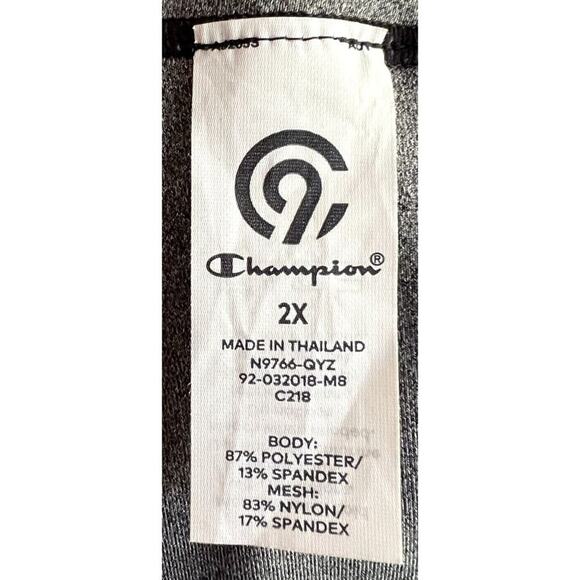 C9 Champion Plus Size 2X Sports Bra Gray Black Racerback NWT Stretch Athletic - Picture 7 of 9